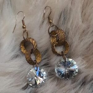 Elegant Gold and Silver Dangle Earrings